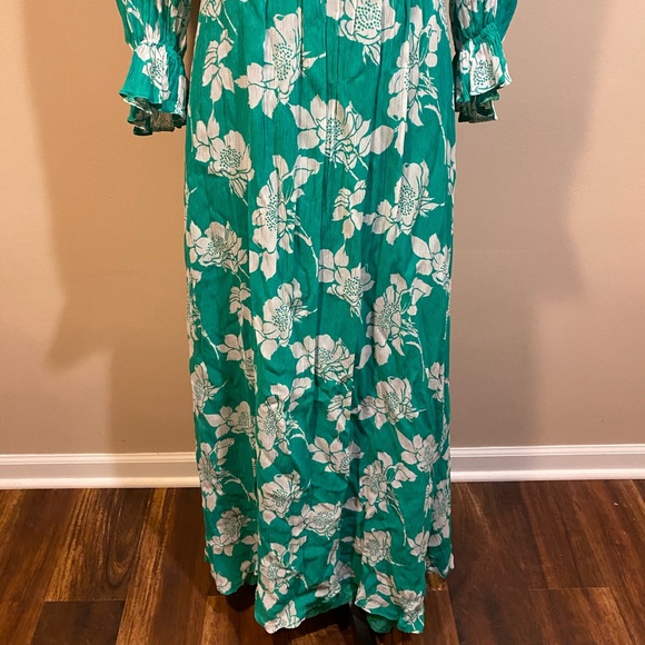 Vintage Vera Mont Paris Green Floral Maxi Dress - Picture 5 of 16